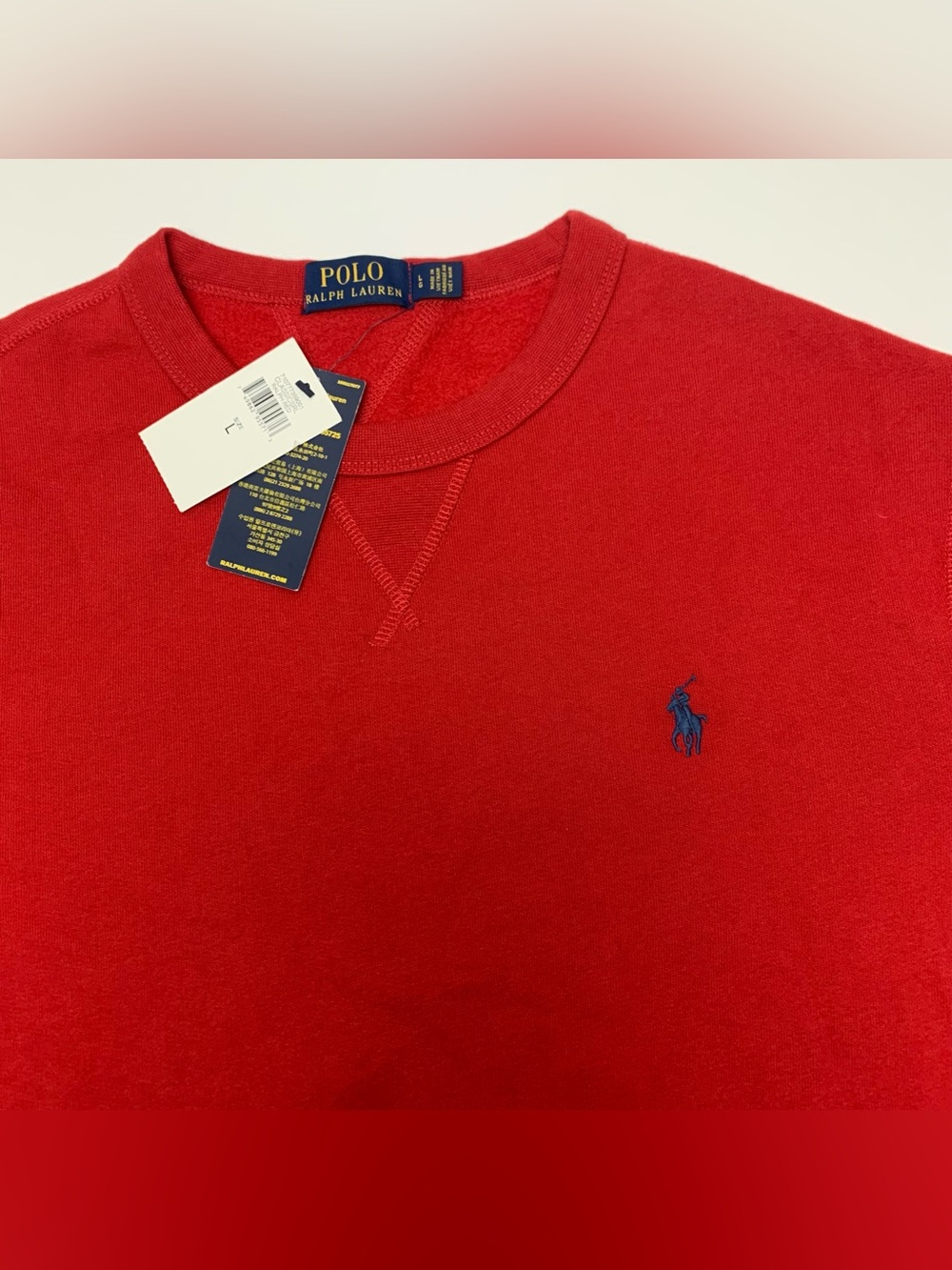 Polo Ralph Lauren Crewneck Sweatshirt Blue Pony Mens Size Large Brand New - Picture 8 of 9